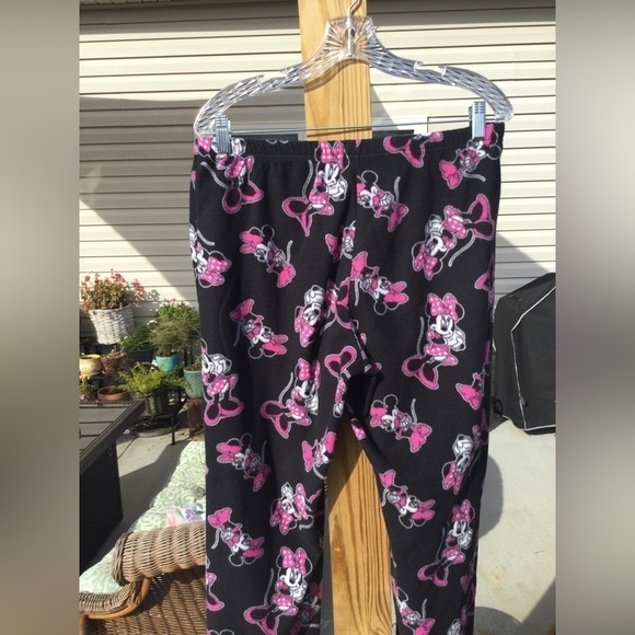 Disney Minnie Mouse misses L pajama set pj sleep ware 12 14 face bow pink fuzzy - Picture 10 of 12